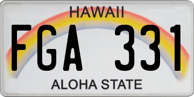 HI license plate FGA331