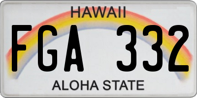 HI license plate FGA332