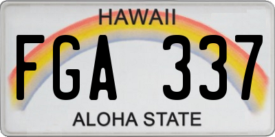 HI license plate FGA337