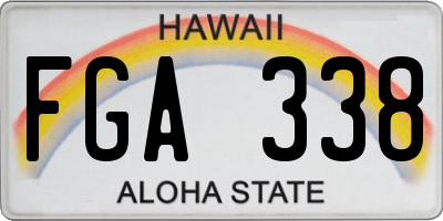 HI license plate FGA338