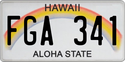 HI license plate FGA341