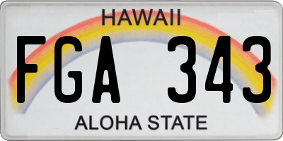 HI license plate FGA343