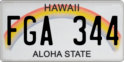 HI license plate FGA344