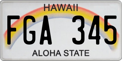 HI license plate FGA345