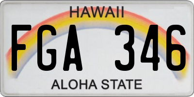 HI license plate FGA346