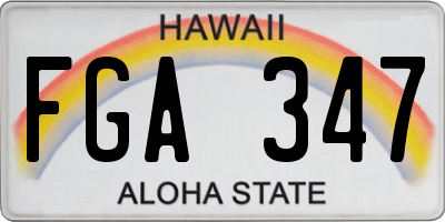 HI license plate FGA347