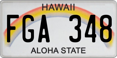 HI license plate FGA348