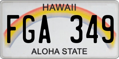 HI license plate FGA349