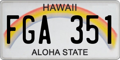 HI license plate FGA351