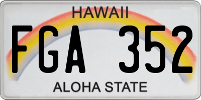 HI license plate FGA352