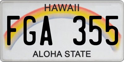 HI license plate FGA355