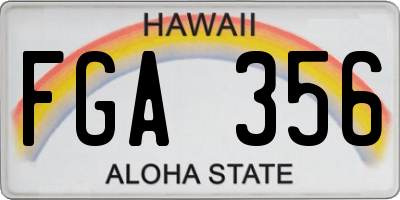 HI license plate FGA356