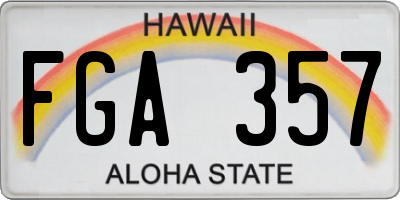 HI license plate FGA357
