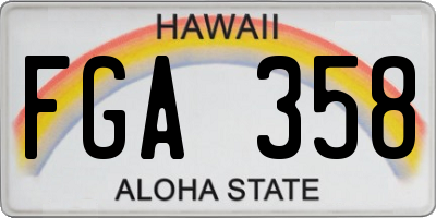 HI license plate FGA358