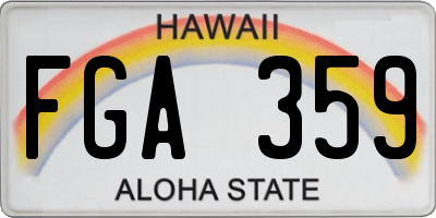 HI license plate FGA359