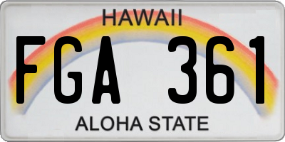 HI license plate FGA361