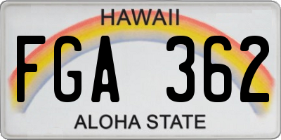 HI license plate FGA362