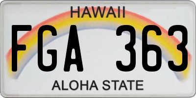 HI license plate FGA363