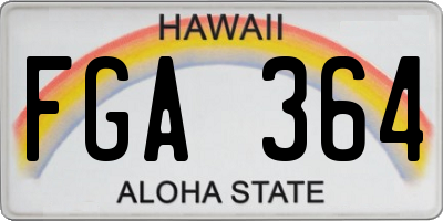 HI license plate FGA364