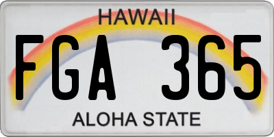 HI license plate FGA365