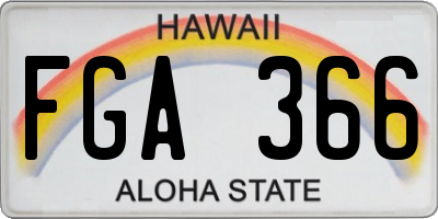 HI license plate FGA366