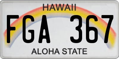 HI license plate FGA367