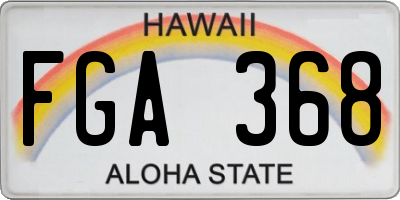 HI license plate FGA368