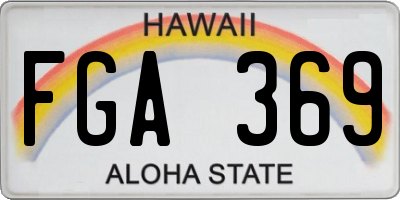 HI license plate FGA369