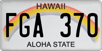 HI license plate FGA370