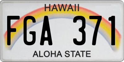 HI license plate FGA371