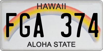HI license plate FGA374