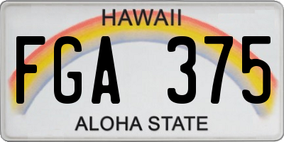 HI license plate FGA375
