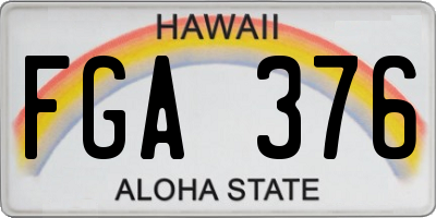 HI license plate FGA376