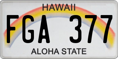 HI license plate FGA377