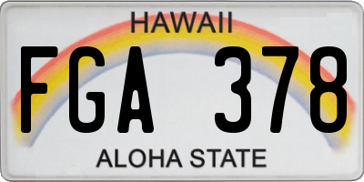 HI license plate FGA378