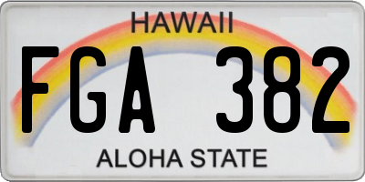 HI license plate FGA382