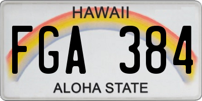 HI license plate FGA384