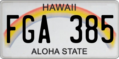 HI license plate FGA385