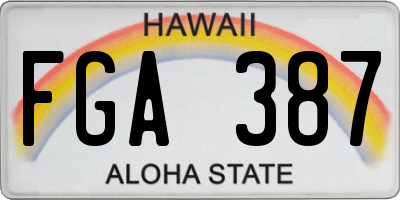 HI license plate FGA387