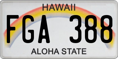 HI license plate FGA388