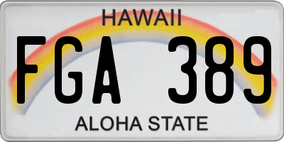 HI license plate FGA389