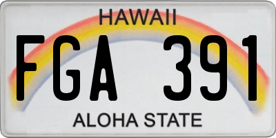 HI license plate FGA391