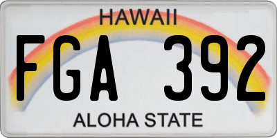 HI license plate FGA392