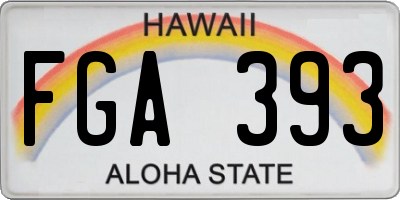 HI license plate FGA393