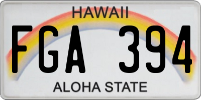 HI license plate FGA394