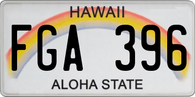 HI license plate FGA396