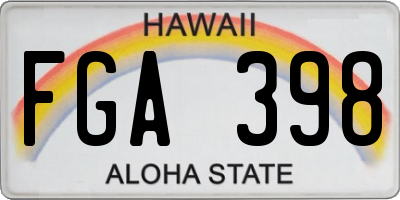 HI license plate FGA398