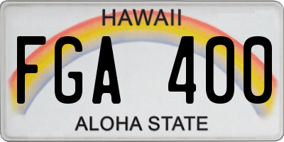 HI license plate FGA400