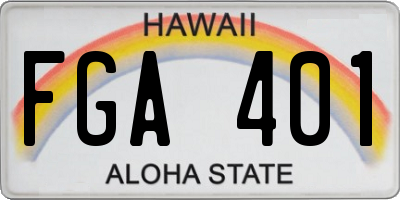 HI license plate FGA401