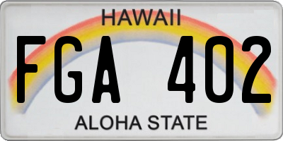 HI license plate FGA402